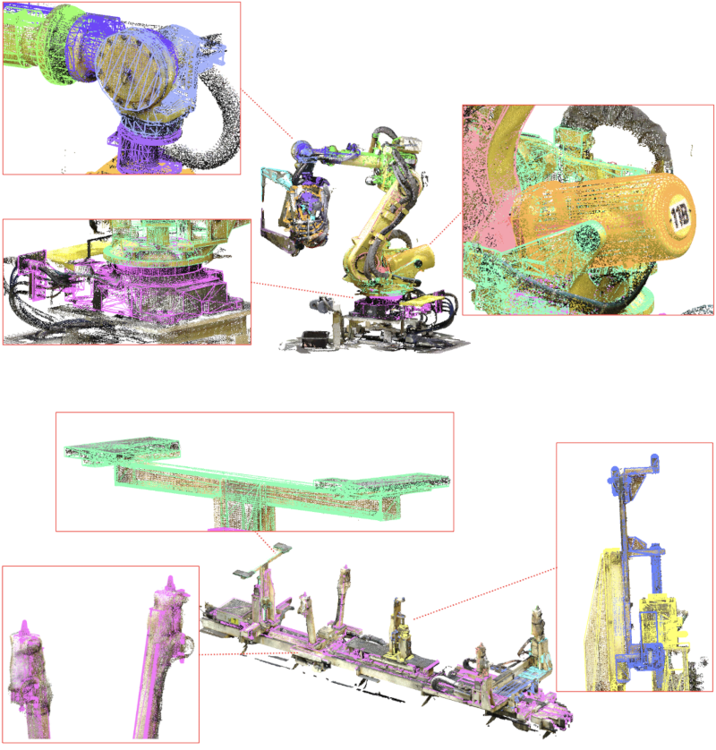 CAD models fitted to factory point clouds