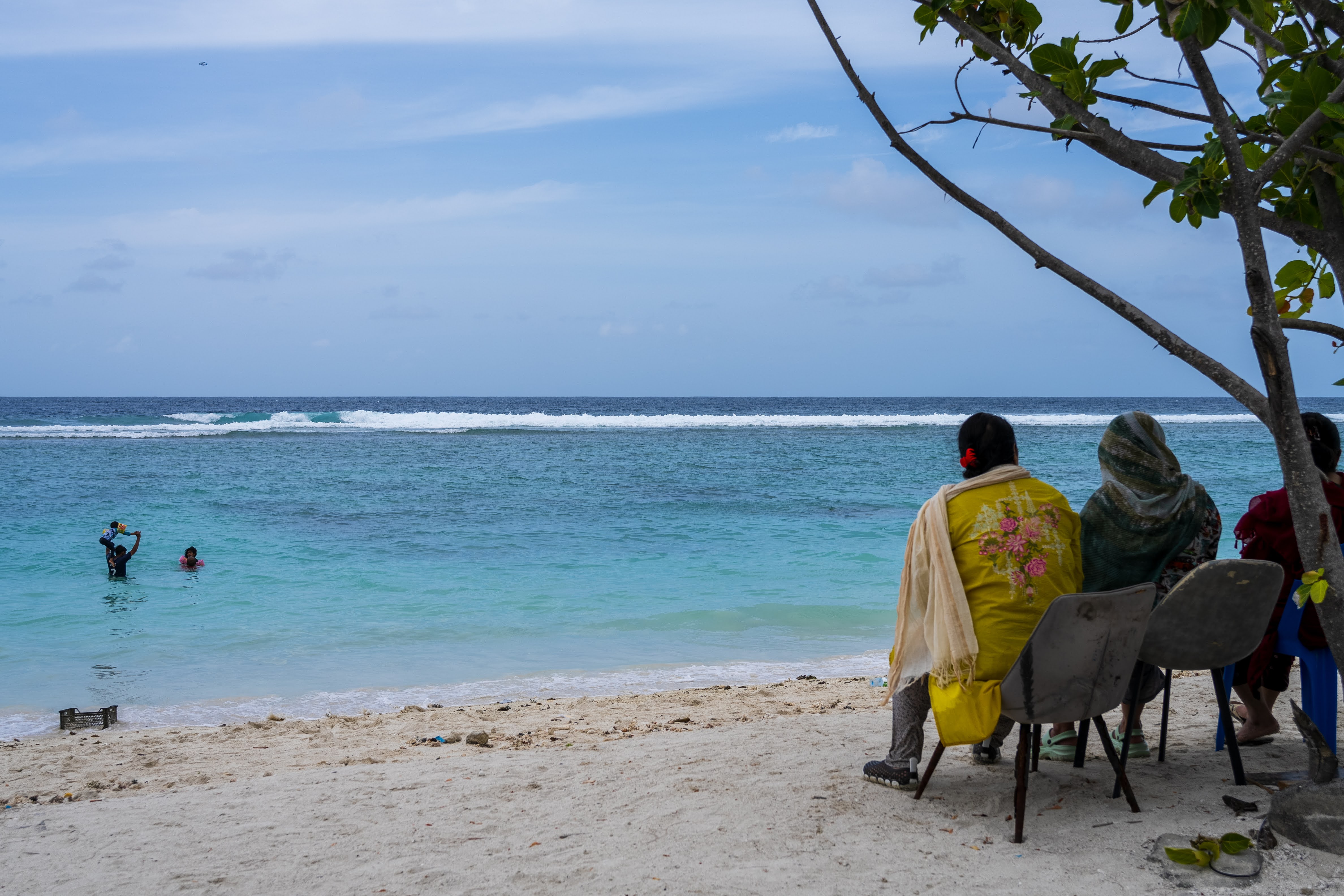 Elder sitting at Hulhumalé Artificial Beach