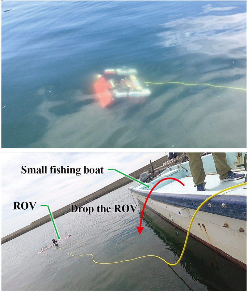 Field experiment of the deveolped jellyfish removal ROV