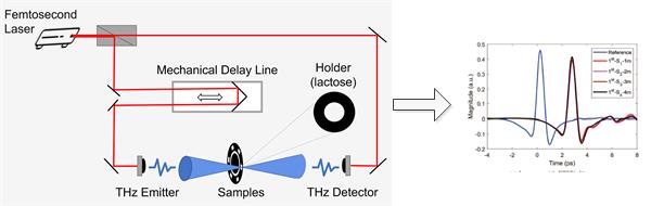 Lactose monohydrate detected by THz spectroscopy