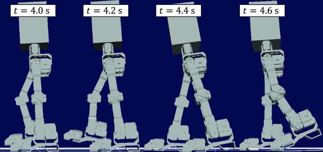 Walking simulation with arch and toe