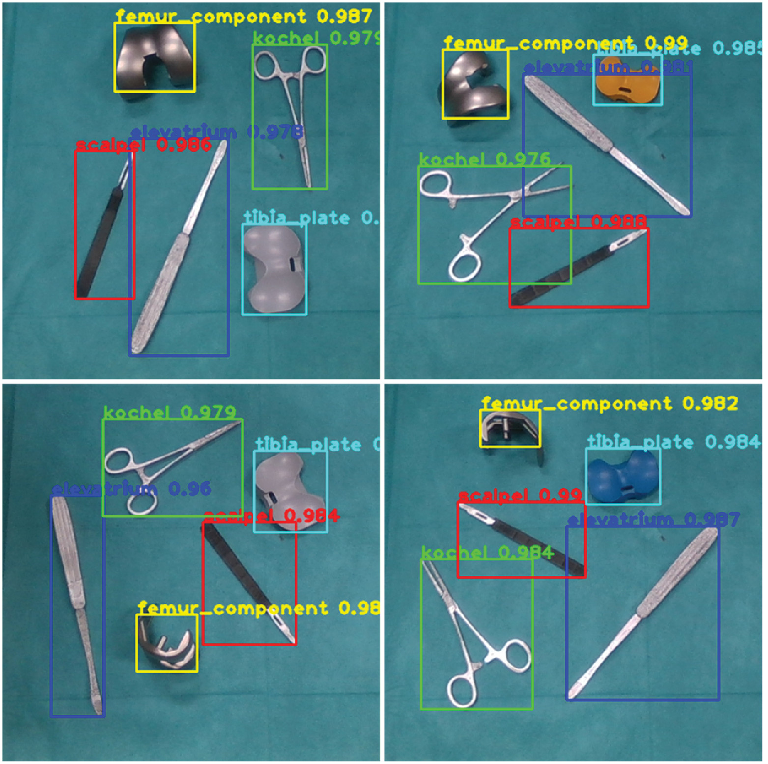Surgical instruments detection system in TKA