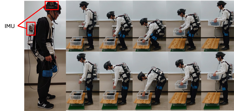 IMU-driven exoskeleton aids lifting motion