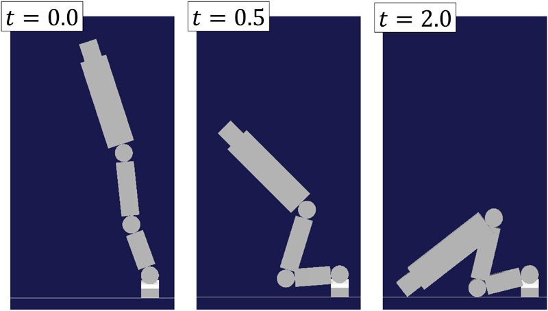 Falling-motion simulation using IPM