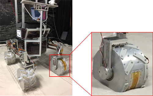 Test bed rover with in-wheel sensor
