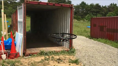 Autonomous drone entering the tunnel