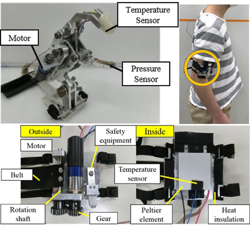 Development of Two-Sensation Feedback Device for Myoelectric Prosthetic Hand Users – Compensation of Effect of Temperature Change on Haptic Feedback –