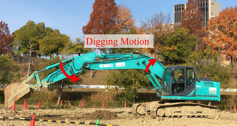 Digging operation of hydraulic excavator