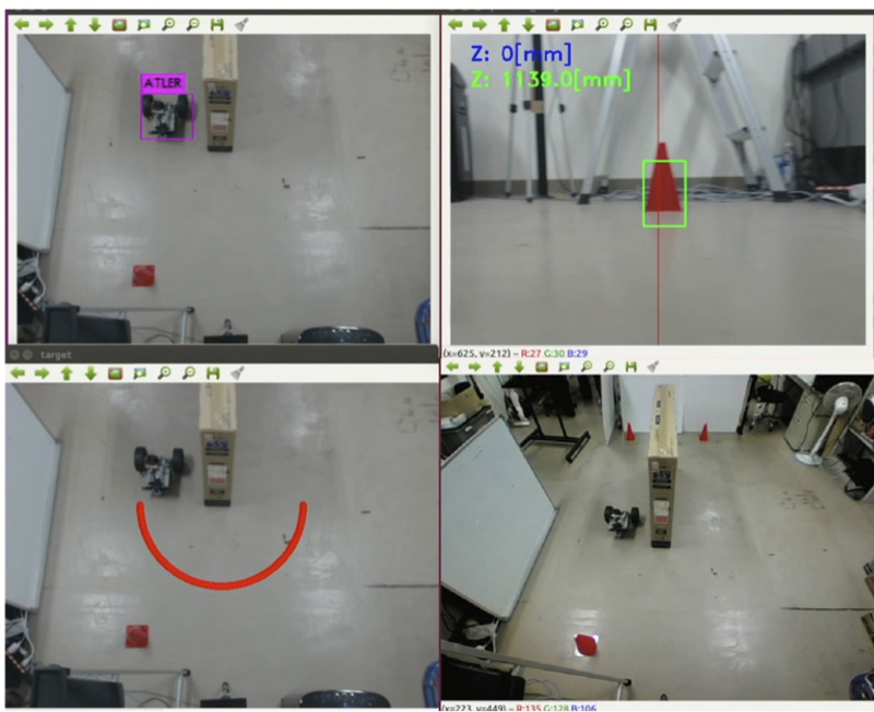 Autonomous Path Travel Control of Mobile Robot Using Internal and External Camera Images in GPS-Denied Environments