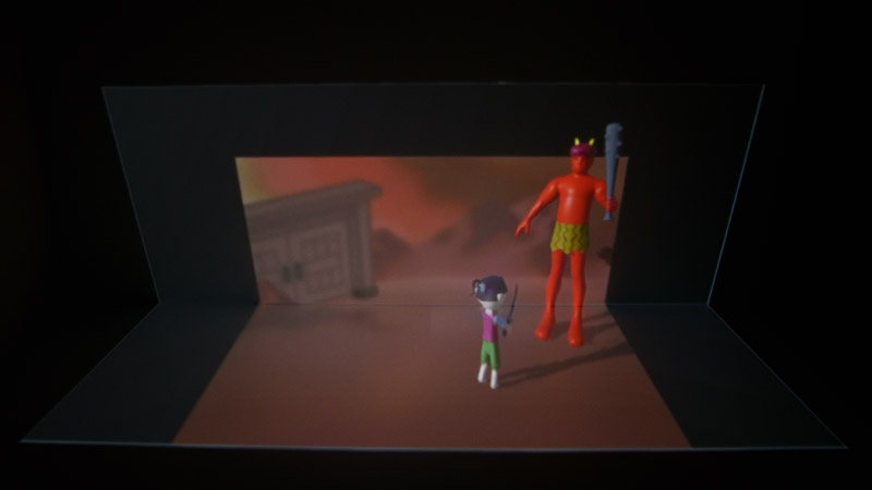 Gimmick picture book by projection mapping