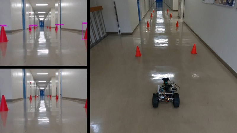 Mobile robot runs straight using camera image