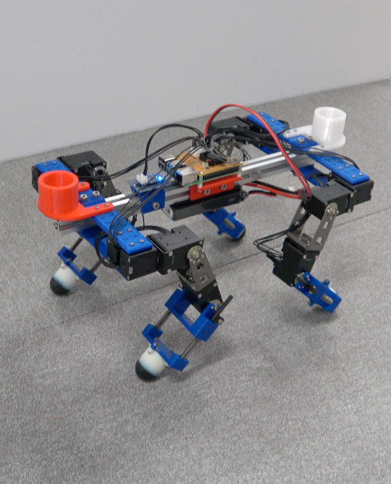 Quadruped robot developed for turning experiments