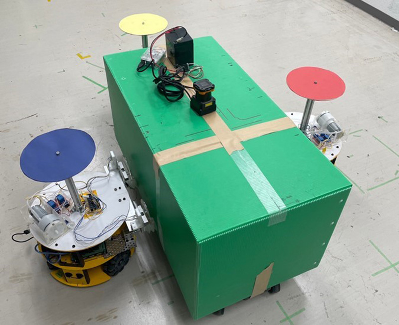 Robust cooperative transport control using multi-robots with an MEC