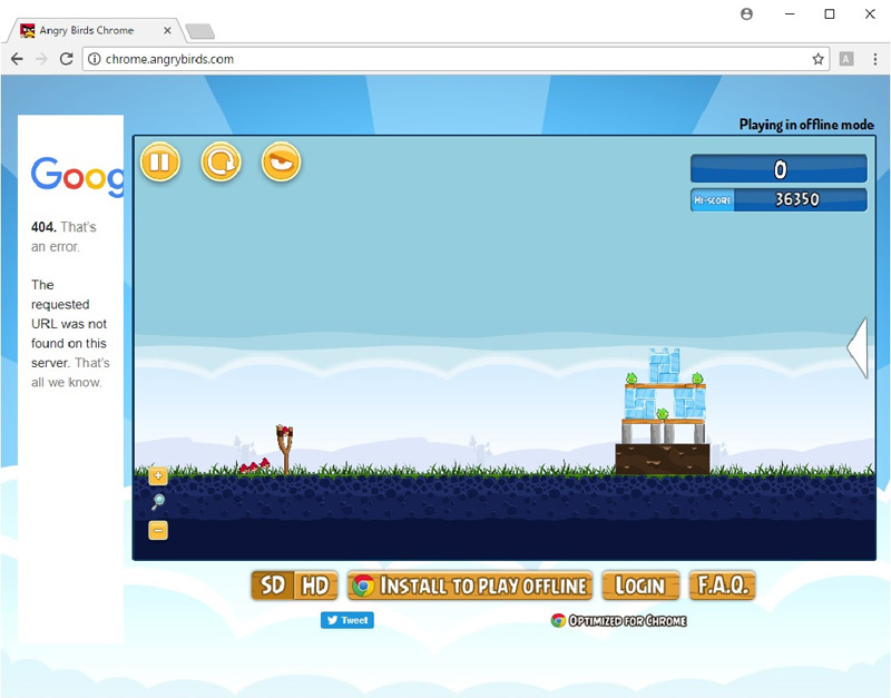 Screenshot of the Angry Birds game