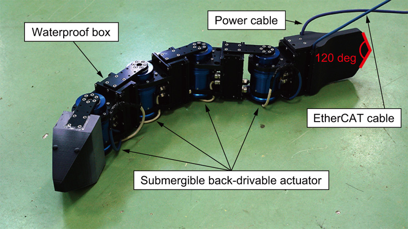 Assembled underwater snake robot