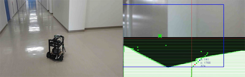 Robot recognizes floors/walls to navigate