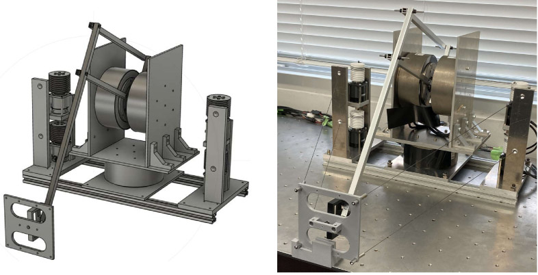 CAD model and a developed prototype